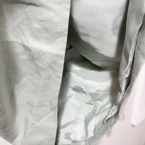 Classiques Entier Silk and Linen Jacket Size XS Sage Green Zip Up Quiet Luxury - Picture 10 of 15